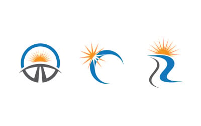 Sun Farm Logo Vektor-Symbol-Design-Illustration Vorlage v3.2