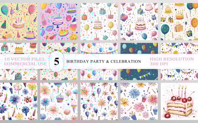 Birthday Party Seamless Pattern Vector | Birthday Party &amp;amp; Celebration | Happy Birthday Party