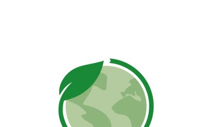 Eco Earth with Leaf: Sustainable Planet Vector Illustration