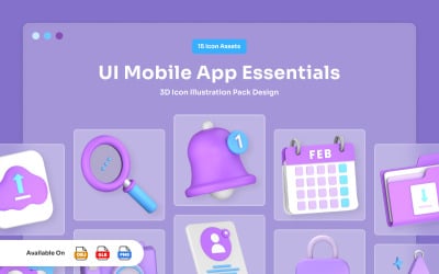 移动UI设计必备的3D图标