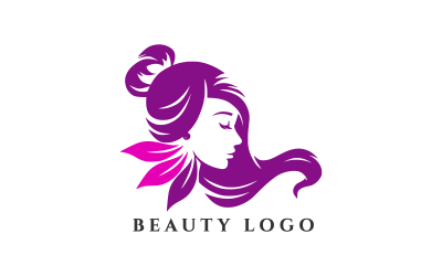 Lyxig skönhet ansikte logotyp mall