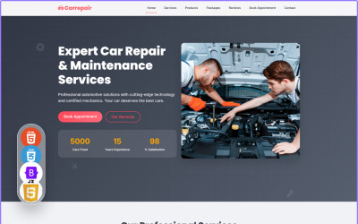 CarRepair - HTML-landingssjabloon voor automonteurs en autoreparaties