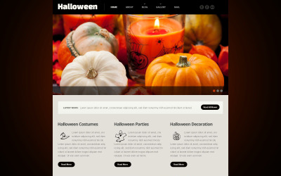 Modelo de site responsivo para Halloween