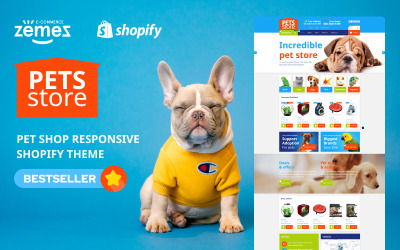Responsive Shopify-tema för djur och djuraffär