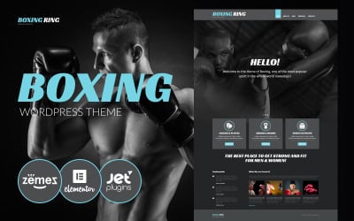 Ring de boxeo: tema de WordPress para gimnasios y clubes de boxeo, ideal para sitios web de entrenamiento físico.