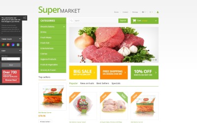 "Supermarket" 响应式PrestaShop模板 #54022