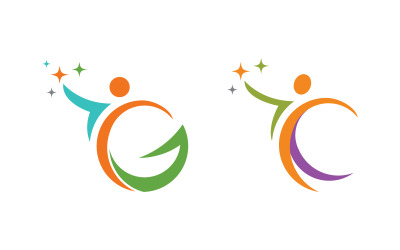 Healthy life Human character logo sign illustration v3.22