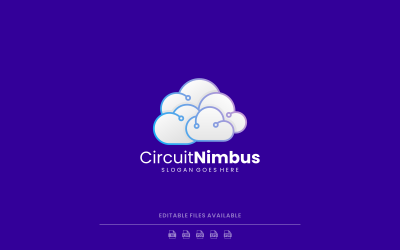 Gradient Line Art Cloud Elements Logo