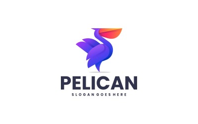 Gradient Modern Pelican Logo Design
