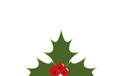 Holly Berry Christmas Illustration Set Isolated on White