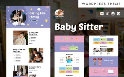 Little Helper - Bébiszitter és gyermekfelügyelet WordPress Elementor sablon