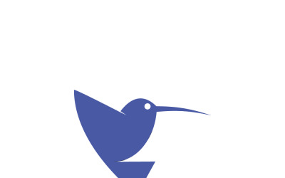 Minimalist Hummingbird Vector Logo Design Template