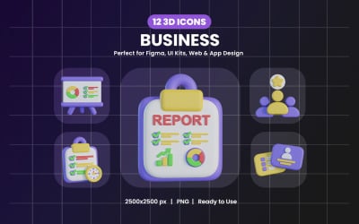 Business 3D Icon Pack Design
