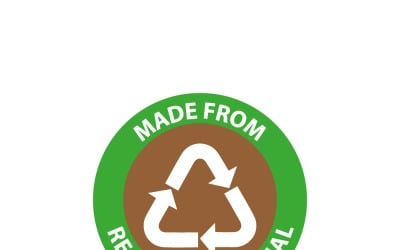 Eco-Friendly Recycled Material Circular Badge Vector
