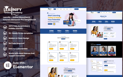 Learnify – Online Education &amp;amp; Courses Elementor Pro Template Kit