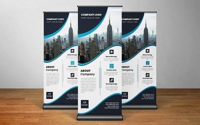 Üzleti roll-up standee banner sablon, 11. verzió