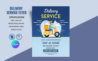 可打印送货服务传单模板