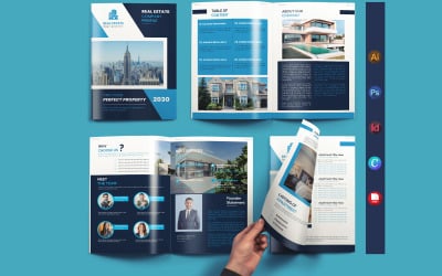 Modello di progettazione di brochure per profilo aziendale immobiliare