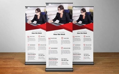 Üzleti roll-up standee banner sablon, 15. verzió