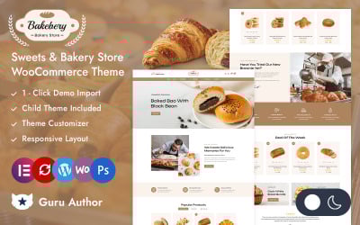Bakery - Tema reattivo WooCommerce per Elementor e pasticceria