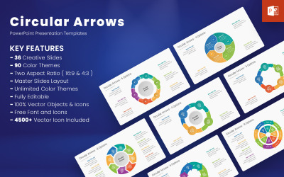 Dairesel Oklar İnfografik PowerPoint Şablonları