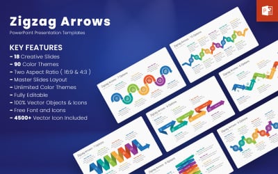 Modèles PowerPoint d&amp;#39;infographies de flèches en zigzag