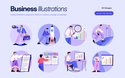 Modern Business Drawing Art Set
