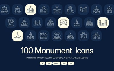 Moderne Monument Icon Kunstset