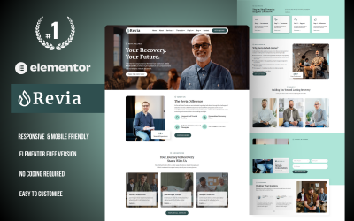Revia – Kit de modelo WordPress Elementor para centro de reabilitação