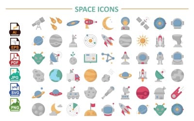Space Icons Pack – Minimal and Modern Vector Set