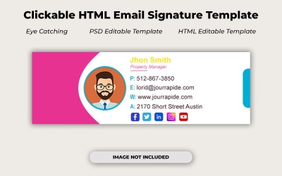 Corporate Email Signature PSD | Clean &amp;amp; Professional Template | Editable in Photoshop