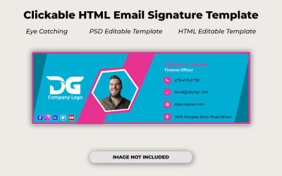 Elegáns e-mail aláírás sablon | Minimalista PSD dizájnok | Szerkeszthető az Adobe Photoshopban