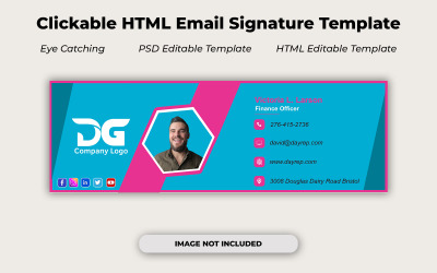 Elegant Email Signature Template | Minimal PSD Designs | Editable in Adobe Photoshop