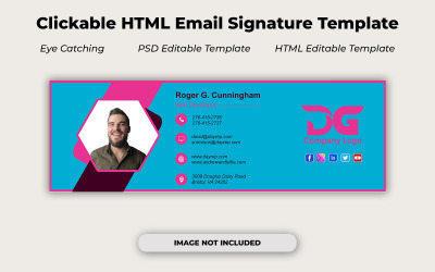Elegante e-mailhandtekeningsjabloon | Minimalistisch PSD-ontwerp | Bewerkbaar in Adobe Photoshop