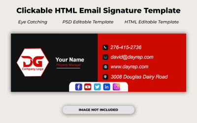 Firma e-mail aziendale elegante | Modello PSD modificabile | Design Photoshop