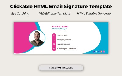Firma e-mail aziendale in formato PSD | Modelli puliti e professionali | Modificabile in Photoshop