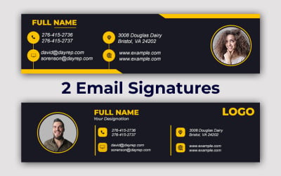 Pacchetto di firme e-mail professionali | 2 modelli moderni | Modificabili in Adobe Photoshop
