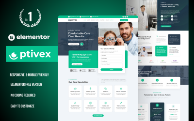 Ptivex – Modelo WordPress Elementor para Cuidados com os Olhos
