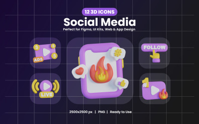 Social Media 3D Icon Pack
