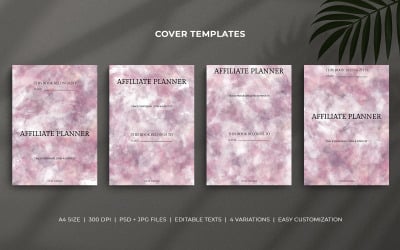 Affiliate Planner Cover Templates – Purple &amp;amp; Pink Watercolor Brush Design