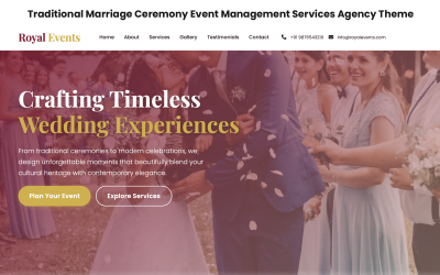 Royal Events – Premium-HTML5-Bootstrap 5.3-Vorlage für Hochzeits- und Eventmanagement
