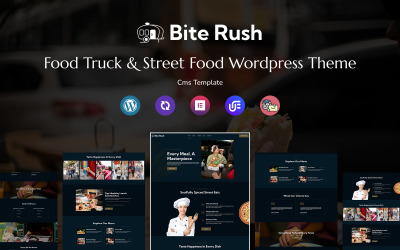 BiteRush - responzivní WordPress šablona pro food trucky a pouliční jídlo