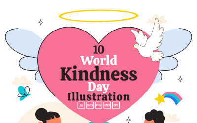 10 World Kindness Day Vector Illustration