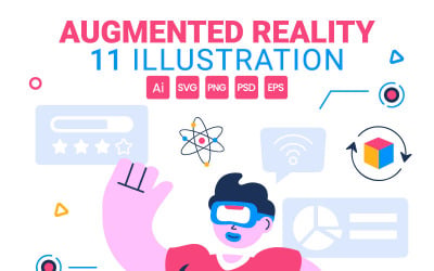 11 Augmented Reality Vector Illustration