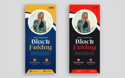 Шаблон рекламной карточки Black Friday или флаера DL, версия 2