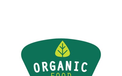 Organic Food Logo Vector with Label - Eco-Friendly Design