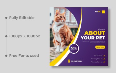 Pet Care Social Media Post Template Ver-3