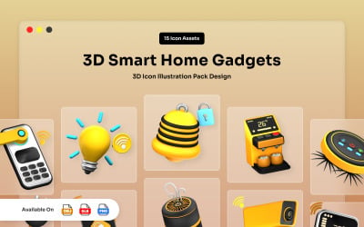智能小工具 3D 图标包