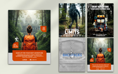 Adventure Travel Backpack Promo Banner Set | Editable PSD Templates
