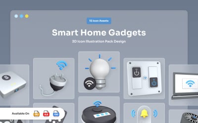 Modern Smart Home 3D Icons